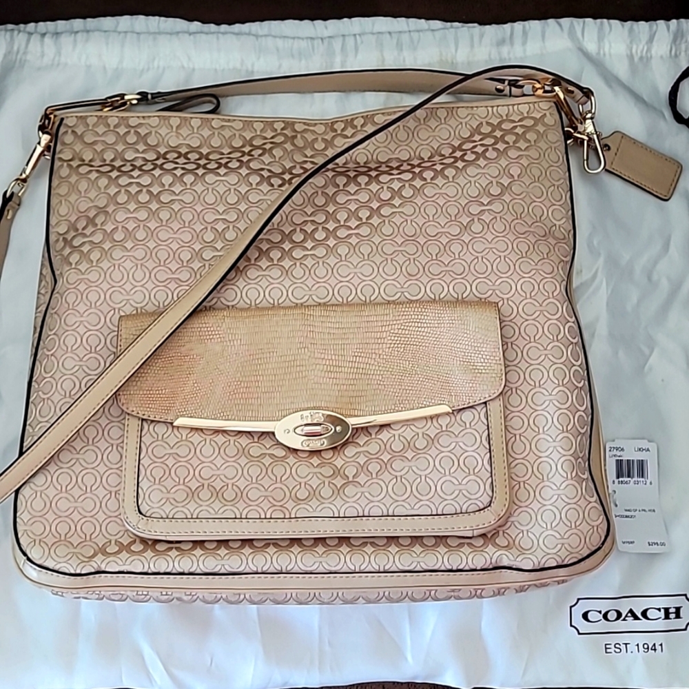 Coach, Madison Op Art pearlescent Large Hobo crossbody Bag